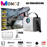 [READY STOCK] Android Version Q3PRO Portable Smart Mini Projector home projector home cinema 4K 3D U