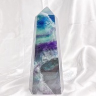 螢石柱 海浪 山型紋 艷麗 海浪感 帶彩虹光 藍螢石 紫螢石 紅1