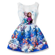 Princess Anna Elsa Dress for Girls Sleeveless Clothes Frozen Dress Birthday Party Elza Costumes Kids