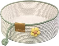 Woven Cat Bed, 35 cm Diameter, Foldable Basket Nesting Site, Breathable Pet Lounger, Claw Abrasion-R