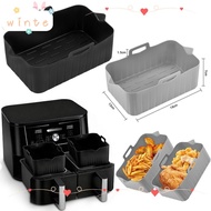 WINTE Air Fryer Baking Tray, Silicone Rectangle Air Fryer Basket, Reusable Air Fryer Mold Tray for N