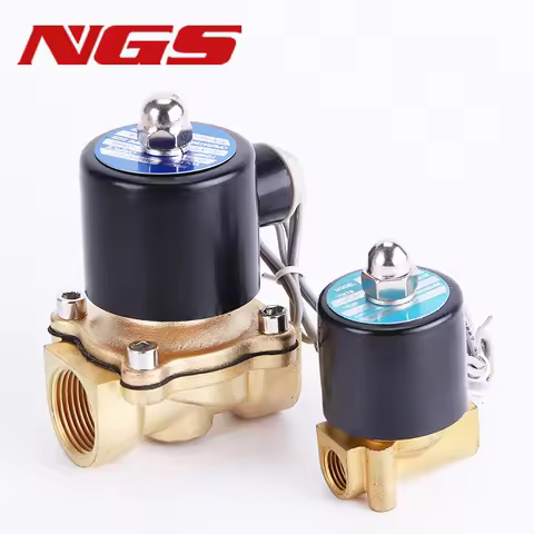 220V 110V 24V 12V 2W Normally Closed Brass Electric Solenoid Valve For Water Air Oil 1/4" 3/8" 1/2"