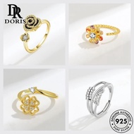 DORIS JEWELRY Original Moissanite Women Diamond Perempuan Gold Ring Adjustable Cincin Silver Fashion 925 M118