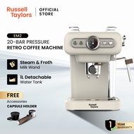 Russell Taylors เครื่องชงกาแฟสด Retro Coffee Espresso Machine EM2 กาแฟเเคปซูล Capsule Holder