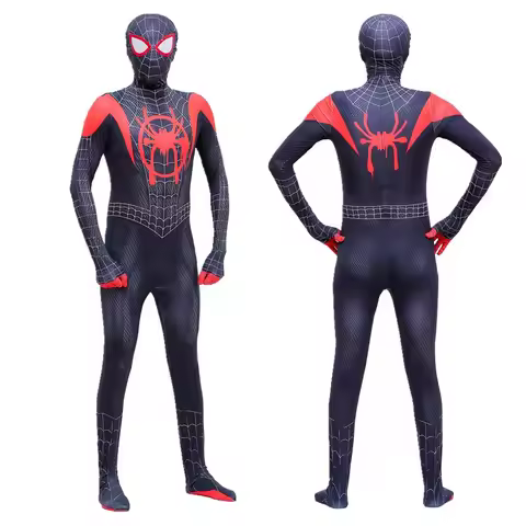 2025 For Adult Anime Spider Man Across The Spider-Verse Cosplay Costume Miles Morales Superhero Jump