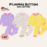 [1-5Y] Pyjamas Girl Jumping Beans Long Sleeve Button Clothing Set Cotton
