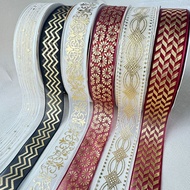 10 yards 20 yards and 50 yards | SIZE 2.5 CM | ORGANZA FABRIC RIBBON | GOLD FOIL PRINT RIBBON