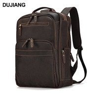Men Men Bag Crazy Horse Leather Backpack Men's Large-Capacity Genuine Leather Men's Bag Business Lei