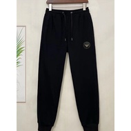 Arman1 Men's Trousers, Casual Pants, Elasticated Waistband, Asian Size, Cotton, Metallic Logo Letter