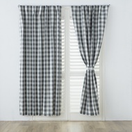 [特價]EZSO簡易訂製可水洗塗層遮光窗簾格紋-兩片式/寬281~420高151~180