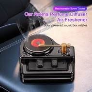 1 Set Car Fragrance Rotatable Solar Drive Piano Record Player Car Aroma Perfume Diffuser Air Freshener Interior Accessories