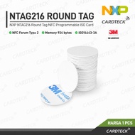 CARDTECK NFC NTAG216 NFC Programmable Printable PVC Coin Round Tag 25mm