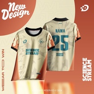 2025 Science stream Class uniform Jersey Custom name Baju Jersey Lelaki Tick Retro Collar Jersey Ove