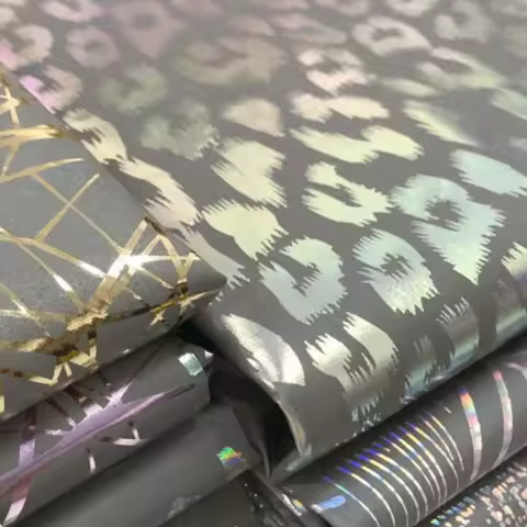 Reflective Gilded Fabric Night Color Aurora Borealis Laser Illusion Decorative Cloth Pants Hats Bags