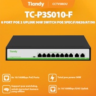 Tiandy TC-P3S010 F SWITCH POE 8 PORT + 2 UPLINK 90W 10/100MBPS