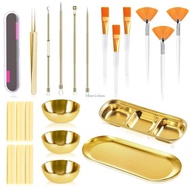 CH* Esthetician Supplies for Facials Set 6 Gold Face Bowls Esthetician 6 Face Brushes Esthetician 6 