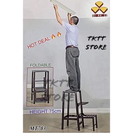 TKTT 3V MT703 3 Level Powder Coated Metal Foldable Step Stool/ Anti Slip Multi Functional Chair/ Kick Step Stool/ Ladder