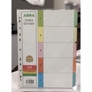 A4 Colour Paper Index Divider 5 Colour - 50pcs/pack