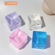 2/4pcs New Mini Mochi Ice Block Stress Ball Toy Anti Stress Squishy Transparent Cube Squeeze Novelty Fidget Toy