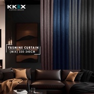 kkbxcurtain - Yasmine Mix Blackout Curtain Window Ready Made Hook Eyelet (330cm-340cm)