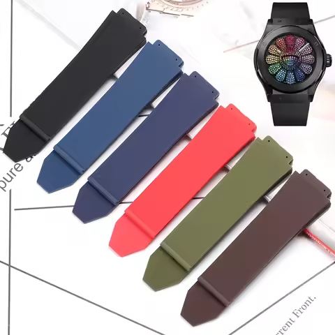19mm X 25mm Big Bang Watchband For Hublot Big Bang Strap Men's Soft Silicone Sports Waterproof Watch