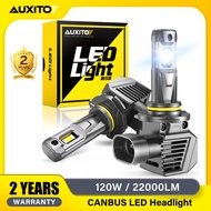 AUXITO 2PCS 120W 22000LM H11 ไฟหน้า LED กันน้ำ HB3 HB4 9012 ไฟหน้ารถยนต์ HIR2 หลอดไฟหน้ารถยนต์ 6500K