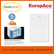 EuropAce EDH3200DWH :  MOST COMPACRT 20L 3-in-1 DEHUMIDIFER - 3 YEARS WARRANTY
