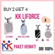 promo! buy 2 get 4 kalung kk liforce 24 stones + oval ori 100% - a
