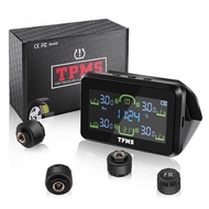 TPMS Car Tire Pressure Monitoring System Solar/USB Charging 5 Alarm Functions Compatible with Carava
