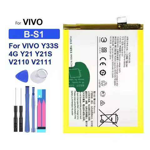 Reliable Replacement For Vivo Y33S 4G Y21 Y21S V2110 V2111 5000Mah Mobile Phone Battery Power Supply