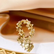 Adjustable gold stars ring jewelry cincin emas 916 Jewelry accessories 916 gold ring Emas Korea 24k Gold Rings Women fashion