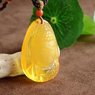 【般若】天然琥珀金絞蜜巧雕大日如來佛牌