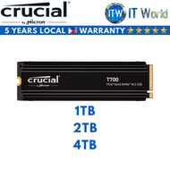 Crucial T700 PCIe Gen 5.0x4 NVMe M.2 2280 Internal SSD with Heatsink (1TB | 2TB | 4TB)