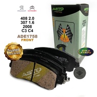 Asto [ADE1758] Front Brake Pad -  - Peugeot 207 307 / Peugeot 408 / Citroen Picasso C4 Front Brake P