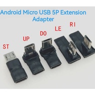 Small Mouth MicroUSB Left Right Elbow 90 Degree Male to Female Android Phone Tablet Data Extension C