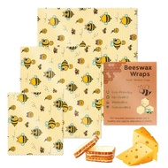 Bees Wax Wraps Reusable Reusable Sustainable Beeswax Wraps Fresh Food Keeper 3PCS Beeswax Wrap Bread Sandwich tongsg tongsg