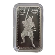 Samurai 1 oz .999 Silver Bar in Air-Tite Capsule