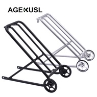 Aceoffix Bike Rear Rack Cargo Racks With Easy Wheels For Brompton 3 Sixty Pikes United Trifold Folding Bicycle Cargo Rack Wheels