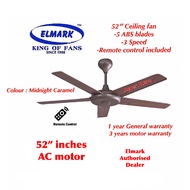 Elmark  Ceiling Fan GEM TP102 52 inch Ceiling Fan with Remote Control (5 blades) - Midnight Caramel