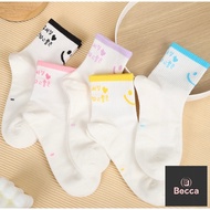 ️ Becca-g0402 Smiley Letter Mesh Cotton Socks Women