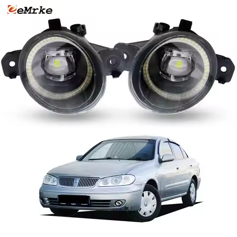 2 Led Fog Lights Angel Eye Driving DRL Assy 30W For Nissan Bluebird Sylphy G10 Sunny N16 Pulsar seda