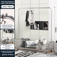 LG Rak Gantungan Baju Stainless Steel EMAS Rak Baju Gantung Aesthetic Gantungan Baju Berdiri 120CM