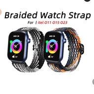 For itel O11/O15/O23 Nylon Elastic braided Watch Strap