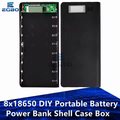 8x18650 DIY Portable Battery Power Bank Shell Case Box LCD Display Powerbank Box For DIY KIT Powerba