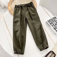 ✉▥ UNIQLO U Family Childrens Clothing/Boys/Girls 2023 Spring Casual Overalls Trousers Long Pants Cas