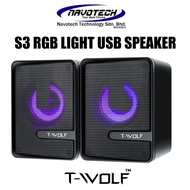T-WOLF S3/S2 RGB LED Light USB Speaker RGB Speaker LED Light Speaker