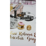READY STOCK LOVE BEAD CHARM PANDORA GOLD 916 ANGSA EMAS