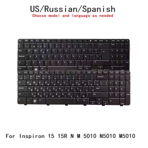 New US Russian Spanish Arab Brazil Laptop Keyboard For Dell Inspiron 15 15R N M 5010 N5010 M5010 Not