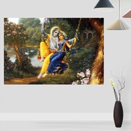New Radha Krishna Princess Posters On The Wall Modern AnimeMovieAbstract Rectangle Poster Silk Fabri