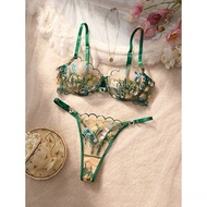 Dpp Women's American French Bra Set Underwear Embroidery Comfortable Underwear Set X7TK